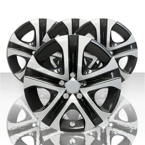 Set of 4 17" 5 Spoke Wheel Covers for 2013-2018 Toyota RAV4 LE - Silver/Black