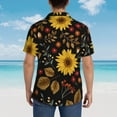thumbnail image 4 of Disketp Hawaiian Shirts For Men,Sunflowers Leaves Print Mens Casual Short Sleeve Button Down Shirts Beach Shirt, 4 of 7