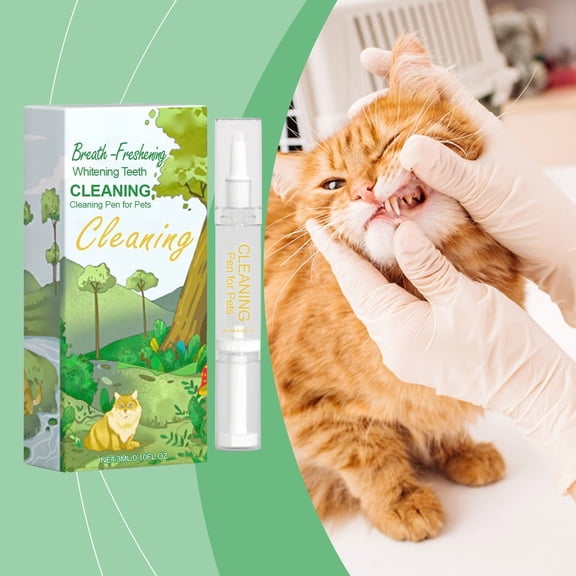 KMWGRE Pet Teeth Cleaning Pen for Dogs and Cats Oral Care Reduces Plaque Build Up Without Brushing Green 1.3x12.6cm