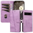 thumbnail image 7 of Designed for Google Pixel 7 Pro Wallet Case, Vintage PU Leather Stand Credit Card Holders Slots Lanyard Flip Folio Cover Case Full Body Protection Compatible with Google Pixel 7 Pro, Purple, 7 of 7