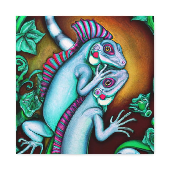 Iguanas in Bloom. - Canvas