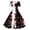 Red Roses, variant on Women'S Casual Summer Dresses Red Roses Square Neck Short Sleeve Belted A-Line Midi Dress