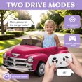 thumbnail image 7 of Xuanlur 12V 7AH Ride on Toys for Kids, Licensed Chevrolet 3100 Pickup Ride on Truck w/Parents Control, Electric Cars w/Storage Space, 3-Speeds, LED Lights, Music, Retro Style, Pink, 7 of 7