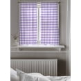 thumbnail image 5 of Purple Curtains 45 Inch Length, Sheer Curtains for Bedroom Living Room Window Country French Rustic Buffalo Plaid Modern Art Rod Pocket Drapes Kitchen Curtains Small Half Window 42"x45" 2 Panels, 5 of 6