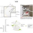 thumbnail image 2 of 28" Kidney Shape Lazy Susan Cabinet Organizer - Adjustable Corner Shelf (22.24" to 30.7" Height), Extra Large Revolving Turntable for Kitchen Storage, White, 2 of 5