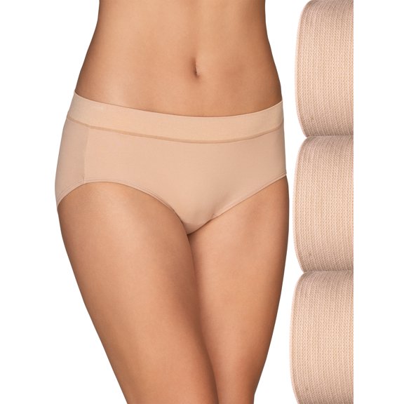 Vanity Fair Lingerie Women's Beyond Comfort Hipster Underwear, 3-Pack