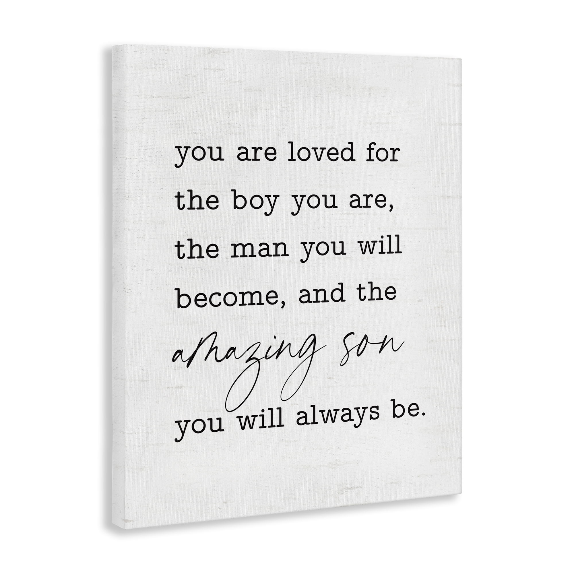 Stupell Industries Amazing Son Sentiment Text & Numbers Painting Wrapped Canvas Art Print Wall Art, 36 x 48