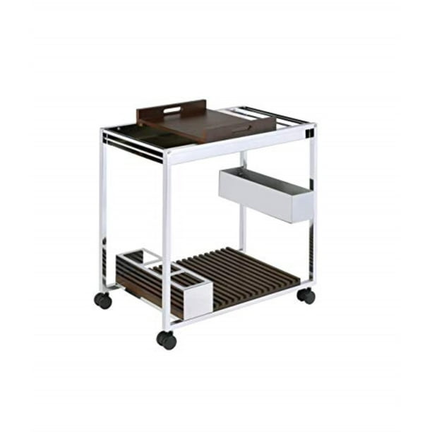 Carrito de servicio Casafoyer Lisses de metal cromado con 2 compartimentos