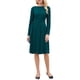 thumbnail image 1 of Vestido plisado de mujer Inspire Chic, corte A, con cinturón, casual de negocios, de manga larga, talla XL, azul verde, 1 of 5