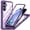 Purple, variant on For Samsung Galaxy S24 Case Compatible with MagSafe, Full Body Rugged Shockproof with Built-in Screen Protector, 360 Degree Military Grade Drop Protection Clear Back Magnetic Cover, Green