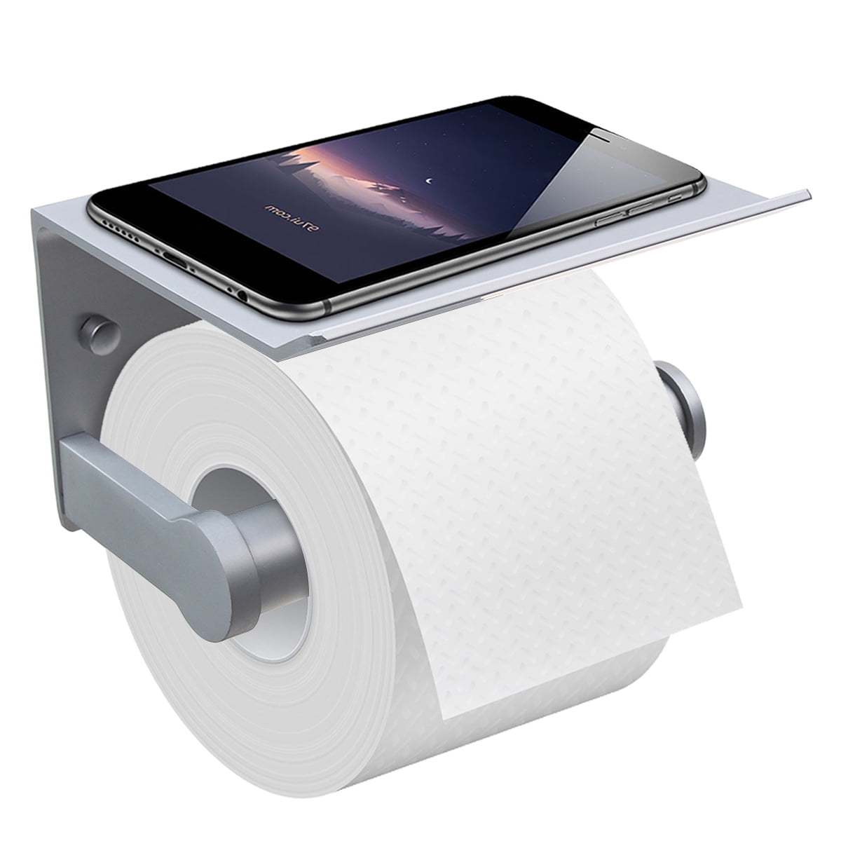 Toilet Paper Holder Phone Shelf Bathroom Tissue Dispenser Wall Mounted Bathroom 
