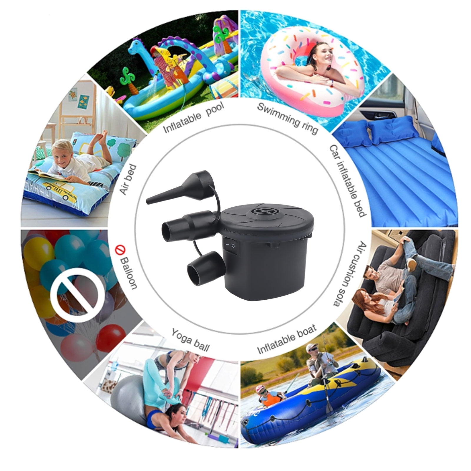 Airkoul Household Electric Air Pump Pump Inflator Deflator Cushions,Black