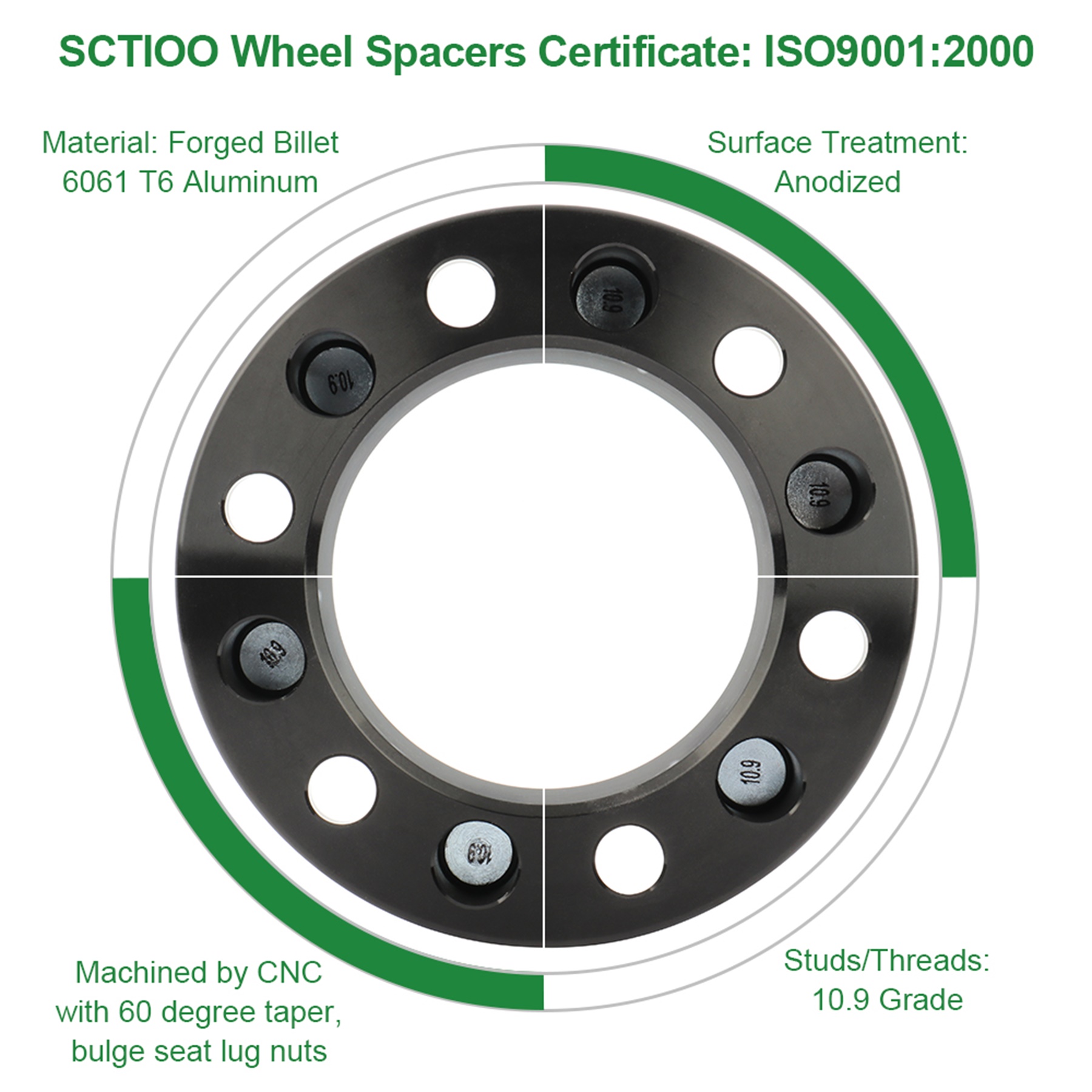 BWA 4Pc 1.5 Inch HubCentric Wheel Spacers - 6x120, 66.9 CB - Fits Chevy Canyon & 6-Lug Adapters