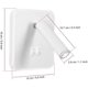 thumbnail image 5 of ZHAOCHENG Aplique de pared LED moderno de 8 W, luz de lectura de pared con interruptor giratorio de 350 °, foco de pared LED de 3 W, lámpara de pared para interiores, blanco 3000 K, 5 of 5