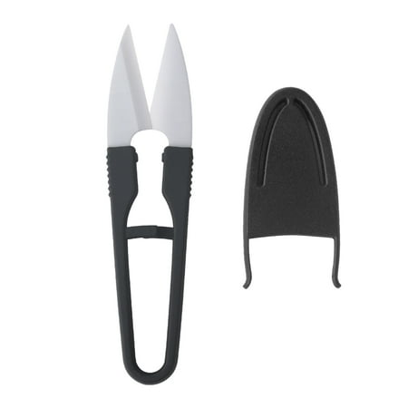 

U Shape Scissors with Cover Practical Ceramic Yarn Thread Cutter Small Fishing Trimmer Mini Cross-stitch Shear Trimmer