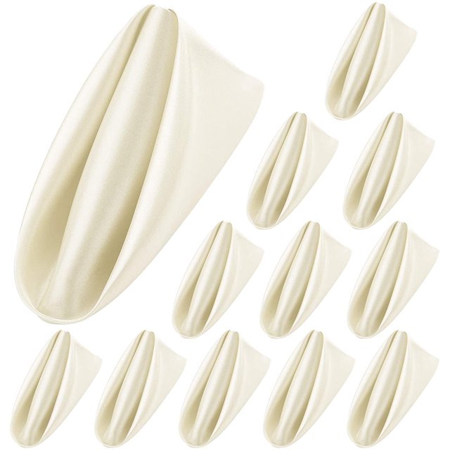 Servilletas Cterwk de 4 piezas, suaves, cuadradas, de 50 x 50 cm, para restaurantes, bodas, fiestas, decoración navideña.