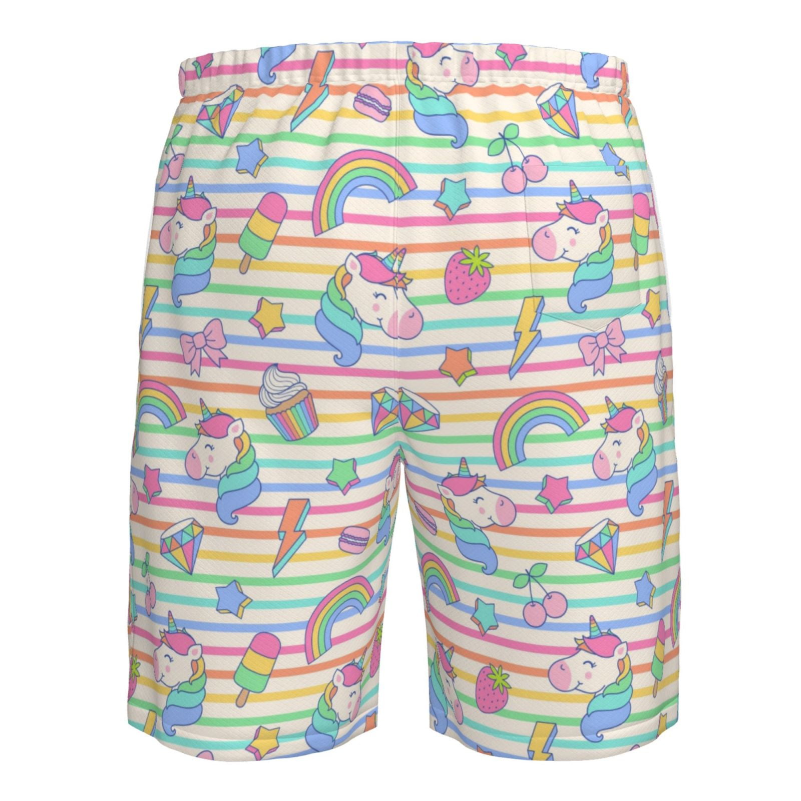 Naloa Cute Unicorn Men's Beach Shorts, Surfing shorts, Swim trunks, Quick Dry Swim Trunks for Surfing Beach Fun - Medium