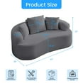 thumbnail image 4 of Puremind 67"W Curved Loveseat, Upholstered Chenille Sofa with Three Throw Pillows, Floor Sofa Couch for Living Room/Small Space, No Assembly Required, Dark Gray, 4 of 8