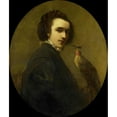 thumbnail image 2 of Christoffel Bisschop 15x17 Black Ornate Wood Framed Double Matted Museum Art Print Titled - The Falconer (1850 - 1880), 2 of 5