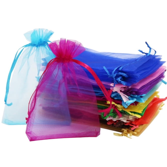 Bolsitas de regalo SumDirect 110 unidades con cordón de organza de 10 x 15 cm