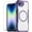 purple, variant on REQO for iPhone 16e Phone Case with Screen Protector, Flexible Slim Carbon Fiber [Support Wireless Charging] Protection Bumper Hard Rubber Case Compatible for Apple iPhone 16e (2025 6.1")
