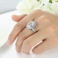 thumbnail image 3 of 3ct Oval Cut Clear Cz Gift Band Women/Men's 925 Silver Engagement Ring Size 6-10, 3 of 5