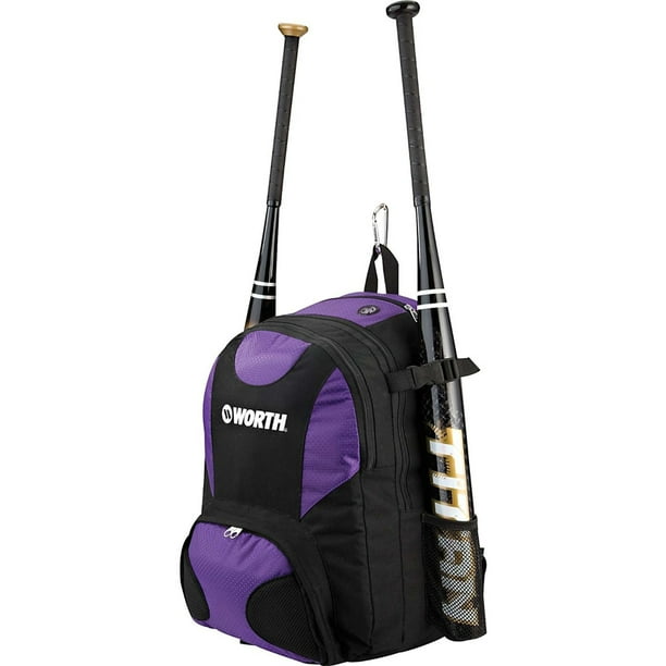 Worth Baseball/Softball Equipment and Bat Backpack Bag, Purple