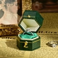 thumbnail image 2 of TAIMY Classical Victorian Style Wedding Tiny Ring Box, Handcrafted Gift Ring Box Proposal Pocket Size Small Keepsake Jewelry Box (Green, Hexagon), 2 of 6