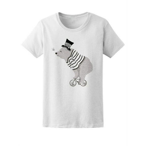 Cute Bear On Bicycle Tee Women's -Image by Shutterstock