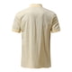 thumbnail image 4 of Camisas Vaqueras Para Hombre Manga Larga Camisas suaves de algodón y lino para hombre, camiseta ligera de manga corta con botones, camiseta informal de con cuello de banda liso para la (Beige, XL), 4 of 4
