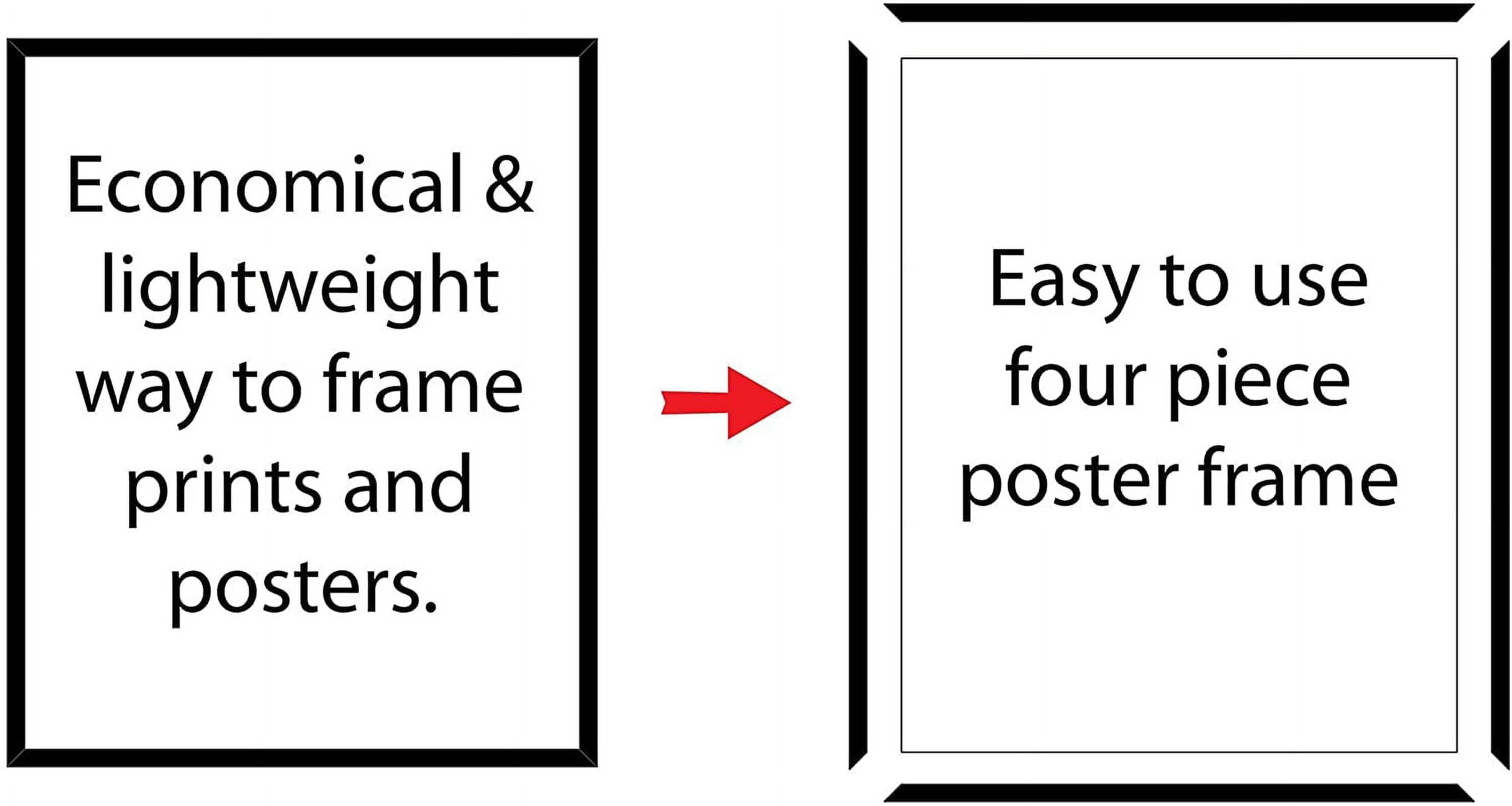 MCS Original Poster Frame 18x24 Black Lightweight Vertical & Horizontal Wall Hanging Large Picture Frame for Posters, Art Prints & Gallery Wall (6-Pack)