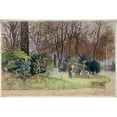 thumbnail image 2 of Félix Brard 14x11 Gold Ornate Wood Frame and Double Matted Museum Art Print Titled - Gardeners in the Square of the Town Hall in the 14th Arrondissement, November 15-16, 1917 (1917), 2 of 4