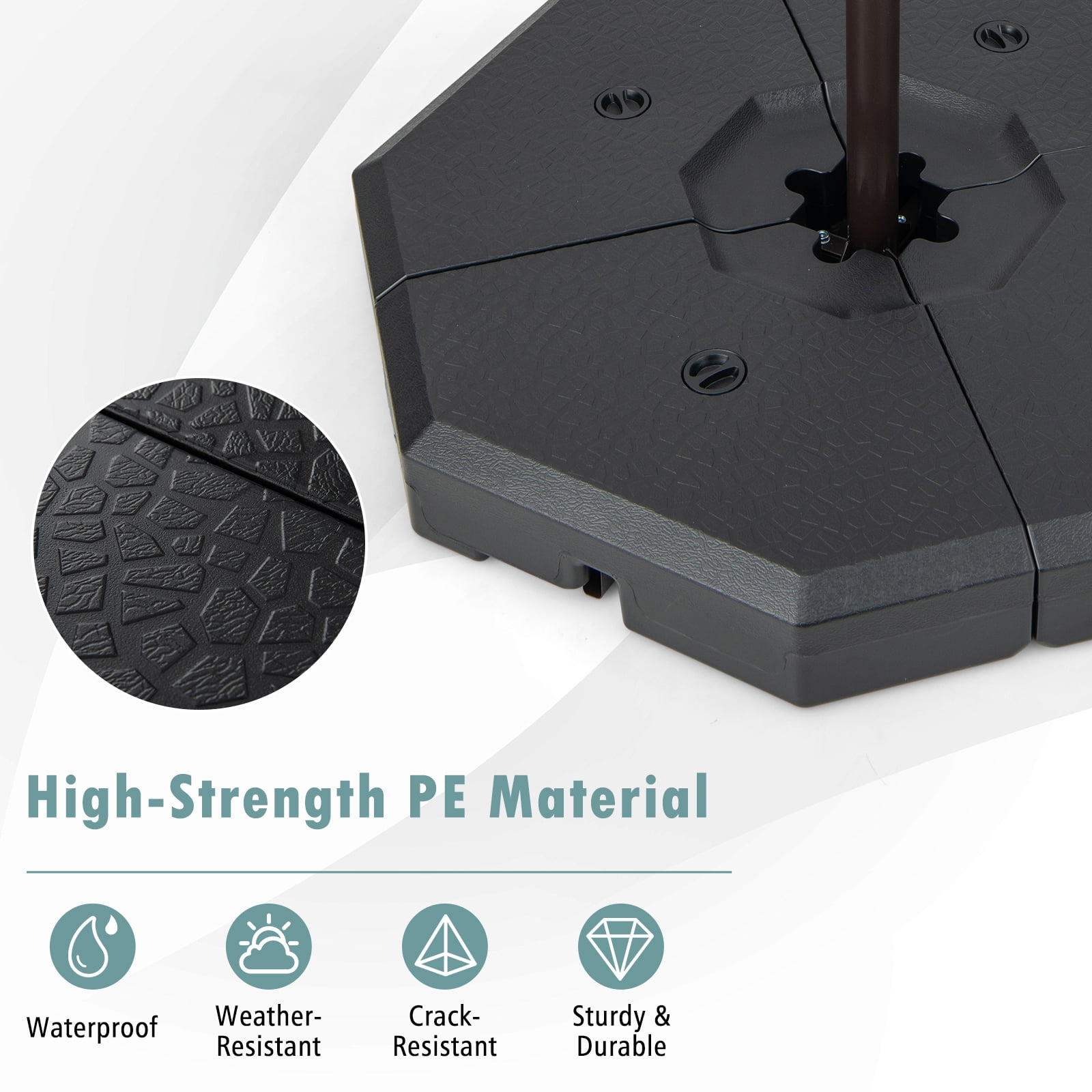 Topbuy Octagonal Weight Base Cantilever Offset Umbrella Weights Base PlateSet