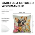 thumbnail image 2 of dog flowers butterfly Linen toss pillowcase decoration pillowcase gifting preferred 24x24 inch cushion cover 4 sets sofa pillowcase sofa bedroom living room car, 2 of 6