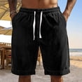 thumbnail image 4 of PIMSSY Men Shorts Corduroy Casual Relaxed Fit Summer Comfort Soft Elastic Waist With Pockets Simple Solid Color Bottoms, 4 of 7