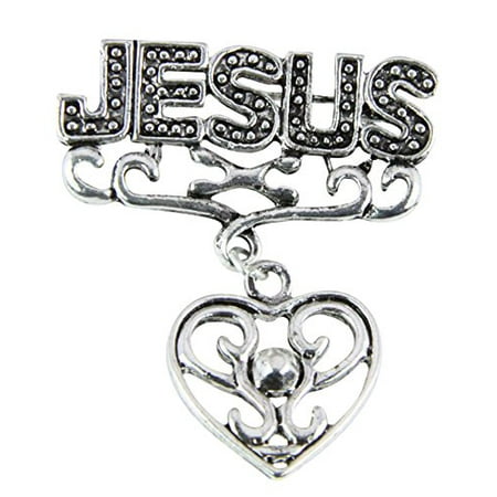 - Jesus Heart Brooch Lapel Pin CZ Diamond Love Christian Religious