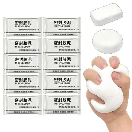 10PCS White Seal Putty Waterproof Duct Seal Repair Sealing Clay, Quick Mending Mud for Drain Connection, Wall Hole, Air Conditioning Hole