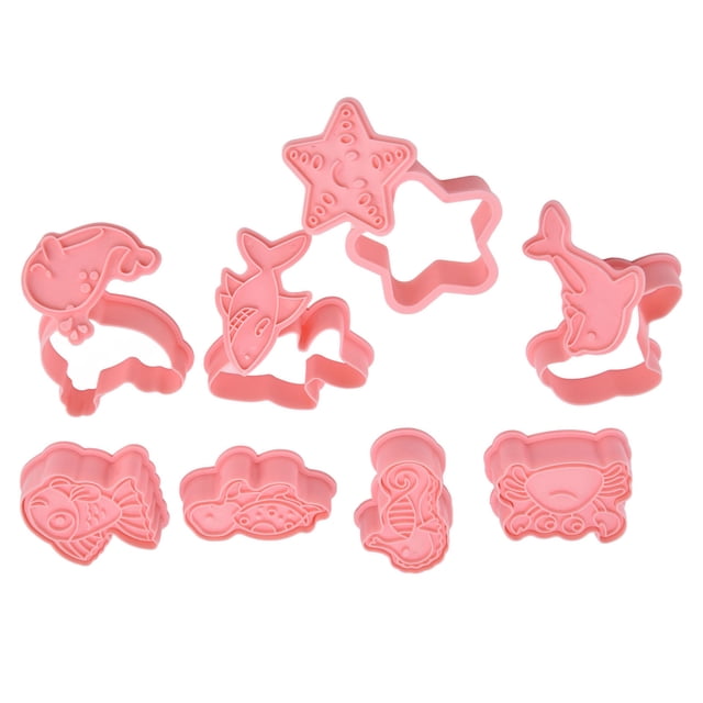 D Cortador de galletas, cortadores de galletas de plástico, herramienta con forma de pastelería marina, molde para galletas en relieve, mejore su experiencia