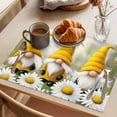 thumbnail image 3 of Placemat Set of 4 Yellow Gnome Placemats for Dining Table Farm Daisy Floral Washable Table Mats for Kitchen and Party Decor Indoor & Outdoor Use, 3 of 8