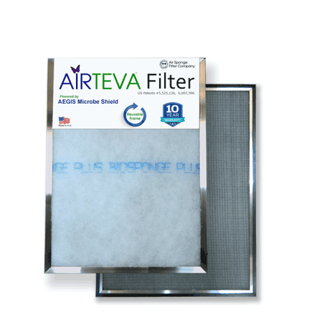 

Airteva AC Furnace Filter With (1) Biosponge Plus Replacement Pad (24 X 24 x 1) Actual Size: 23 3/8 x 23 3/8 x 3/4
