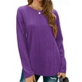 thumbnail image 3 of Fantaslook Womens Tops Textured Long Sleeve Shirts Casual Fall Tops Lightweight Pullover, 3 of 8