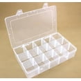 thumbnail image 1 of Hltser 15（Large） Grids Clear Plastic Jewelry Art Craft Box Organizer Storage Container Case with Adjustable Dividers for Beads Earring Rings Sewing Cosmetic Accessories, 1 of 8