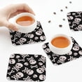 thumbnail image 5 of Kdxio black white Skull bone Funny Coasters,4 Pcs Leather Coasters,Housewarming Gifts,Protect Furniture from Water Marks Scratch and Damage, 5 of 6