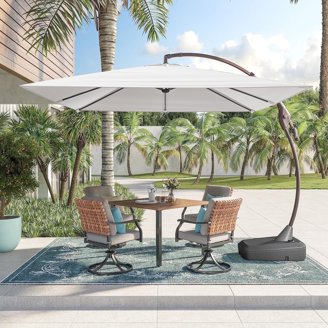 grand patio napoli 12-foot round sunbrella cantilever umbrella 12 ft Deluxe with Umbrella Cover STURDY AND STABLE GRANDPATIO, Patio Umbrella, 12ft Round