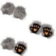 thumbnail image 4 of Guantes de disfraces de Halloween | Accesorios de cosplay de pelo largo con forma de garra y medio dedo | Poliéster suave y transpirable | Ajuste elástico | Cielo Negro Azul Café Gris Verde, 4 of 6