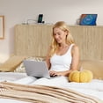 thumbnail image 6 of YOCWO Headboard for Queen Size Bed with Charging Station, Fluted Grooved Panel Head Board with Rounded Corners, Oak, Headboard Only(Bed Frame Not Included), 6 of 10