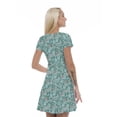 thumbnail image 2 of Women’s A Line Green Summer Dress, Retro Triangle Arrangement, Cross Wrap V Neck, 6 Sizes, by Ambesonne, 2 of 2