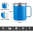 thumbnail image 3 of 12oz Stainless Steel Insulated Coffee Mug with Handle Double Wall Vacuum Travel Mug Tumbler Cup with Sliding Lid Peacock Blue, 3 of 7