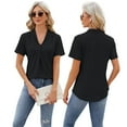 thumbnail image 5 of Zoeecloth Womens Casual V-Neck T-Shirts Short Sleeve Tee Tops Loose Comfy Blouse Lightweight Fashion Tee Size L-XXL, 5 of 10