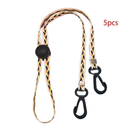 

GENEMA 5Pcs Adjustable Face Mask Anti-Lost Lanyard Multicolor Braided Weave Rest Ear Handy Chain Holder Mouth Cover Strap Rope